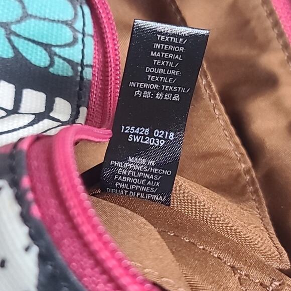 Fossil Eliza Waxed Canvas Wristlet Large Dark Floral GUC Zip Pocket - Picture 4 of 4